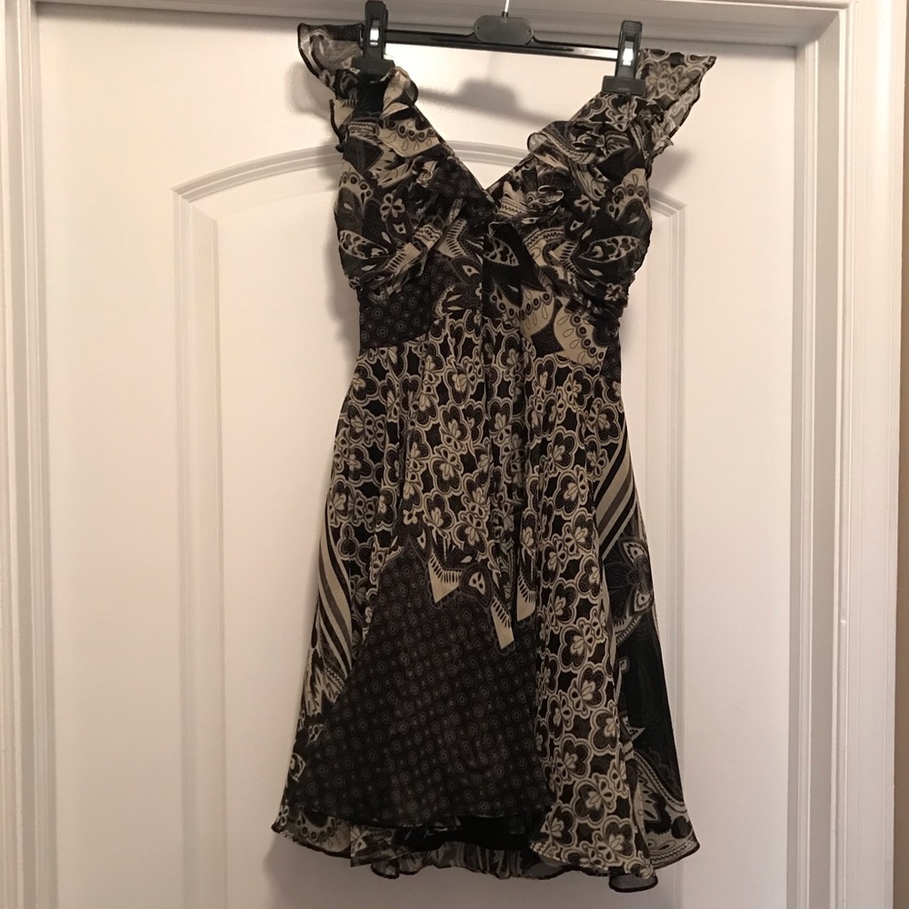 Black and grey chiffon dress Small